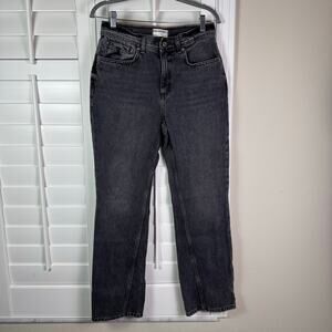 We The Free People Xena High Rise Slim Straight Jeans Black Size 28